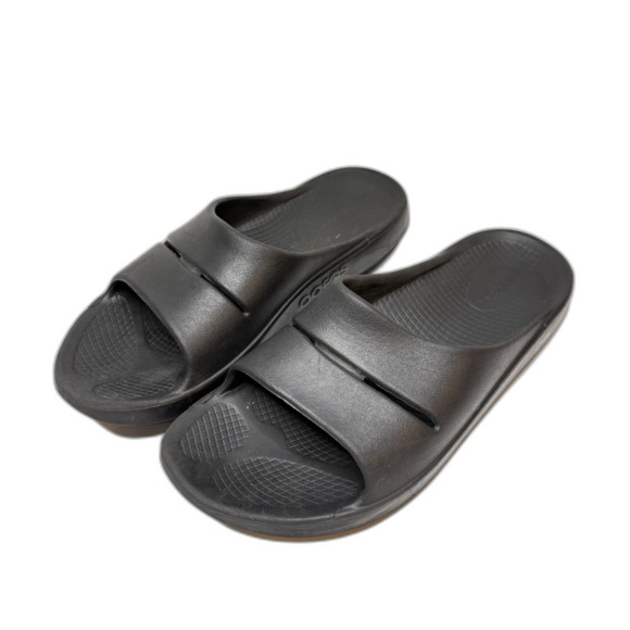 OOFOS Ooahh Black Recovery Slides Sport Sandals Size Mens 11/Women's 13 - Picture 2 of 7